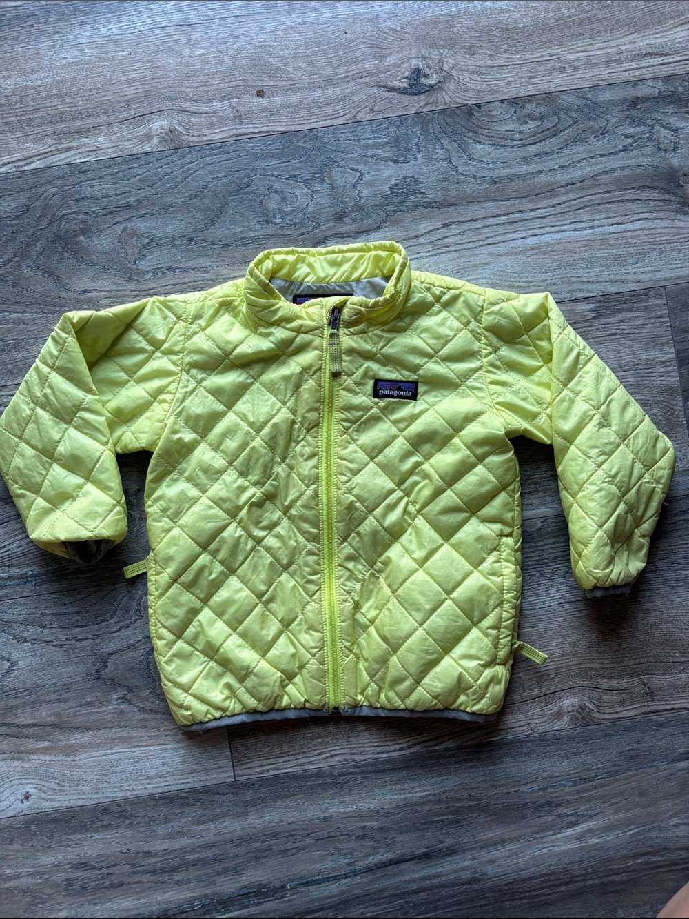 Patagonia Kids Neon Yellow Quilted Puffer Jacket